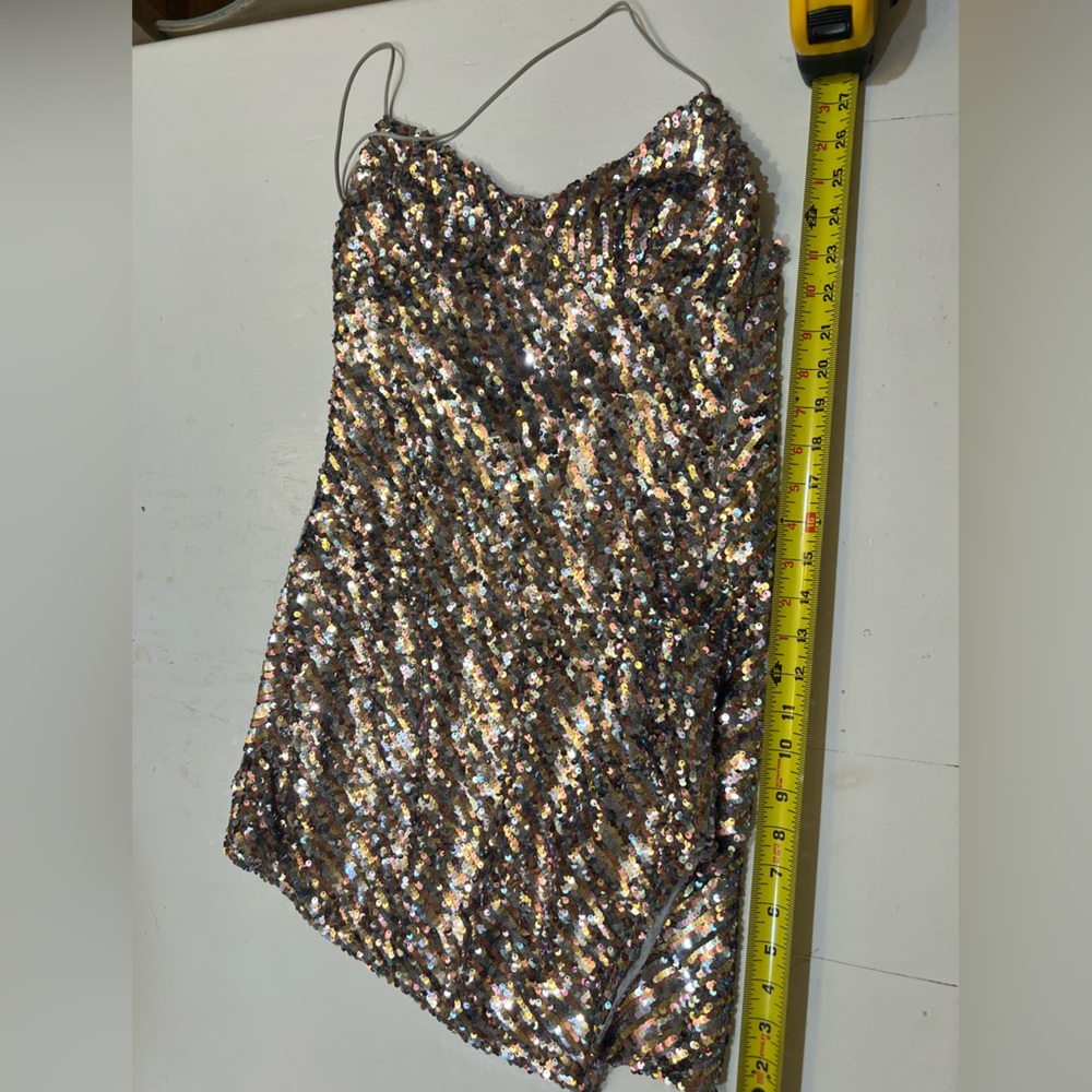 For Love And Lemons Sequin Mini Skirt in Gold and Silver